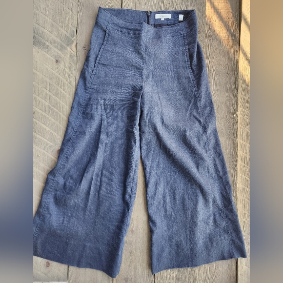 Vince Denim - Vince Vintage Style Wide-Leg 63% Linen Blue Jean Pants